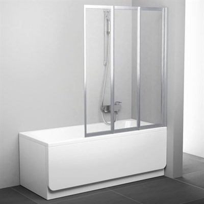 Шторка для ванны Ravak VS3 130 белая+транспарент (795V0100Z1) - фото 213890