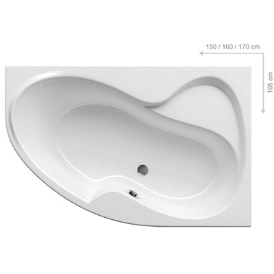 Акриловая ванна Ravak Rosa II 160x105 Правая (CL21000000) - фото 215647