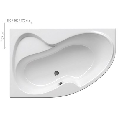 Акриловая ванна Ravak Rosa II 160x105 Левая (CM21000000) - фото 216038