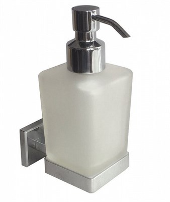 Дозатор для жидкого мыла, матовое стекло, сплав металлов, Labrador, Milardo, LABSMG0M46 (LABSMG0M46) - фото 297692