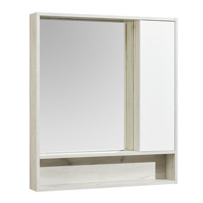 Зеркальный шкаф Aquaton Флай 80 белый, дуб крафт  (1A237702FAX10) - фото 339726