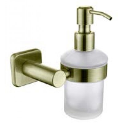 Дозатор для жидкого мыла настенный (стекло) бронза (цинк) (KH-4710) - фото 364373
