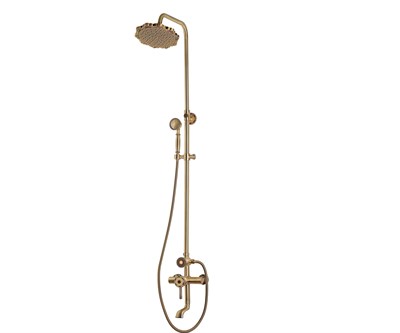 Комплект для ванны и душа (излив резной 20 см, лейка "Цветок") Bronze de Luxe WINDSOR (10120F) - фото 367059