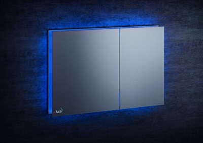 Кнопки смыва AlcaPlast FLAT ALUNOX-ILLUMINATED AIR с подсветкой металл-матовый, цвет голубой - фото 376928