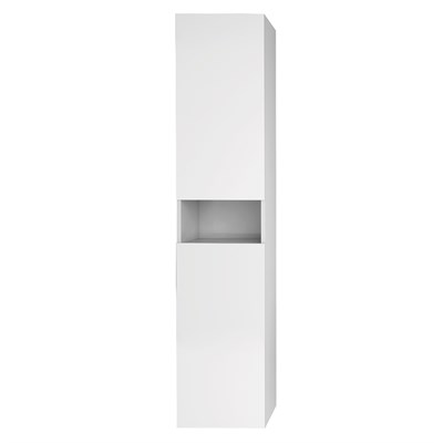 Пенал Dreja  PERFECTO, 35 см, подвесной/напольный, универсальный, 2 дверцы, push-to-open, 4 стеклянные полки, белый глянец (99.0809) - фото 441726