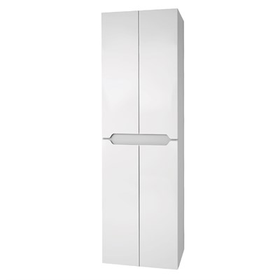 Пенал Dreja  QL50, 50 см, подвесной/напольный, 4 дверцы, 4 стеклянные полки, белый глянец (99.0011) - фото 442427