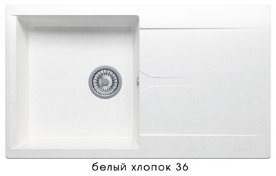 Кухонная мойка  Polygran (Gals-860 №36 белый хлопок) (473349) - фото 444401