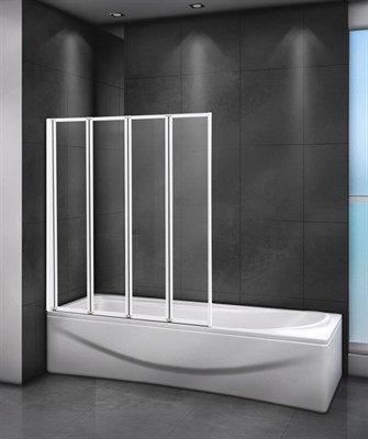 Шторка на ванну Cezares Relax V-4 90х140 профиль Белый стекло прозрачное - фото 458867