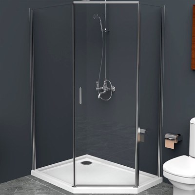 Душевой уголок BelBagno Uno 100х80 UNO-195-PH-1-100/80-C-Cr профиль Хром стекло прозрачное UNO-195-PH-1-100/80-C-Cr - фото 467409