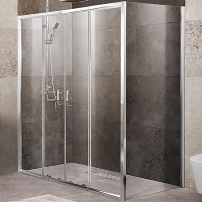 Душевой уголок BelBagno Unique 200х80 UNIQUE-AH-21-170/200-80-C-Cr профиль Хром стекло прозрачное UNIQUE-AH-21-170/200-80-C-Cr - фото 469597