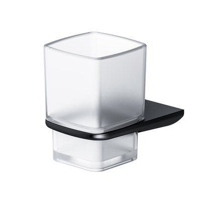 Стеклянный стакан с настенным держателем Am.Pm Inspire 2.0, черный (A50A34322) - фото 477251