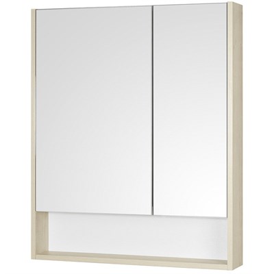 Зеркальный шкаф Aquaton Сканди 70 белый, дуб верона - фото 477607