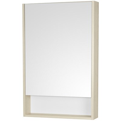 Зеркальный шкаф Aquaton Сканди 55 белый, дуб верона - фото 477800