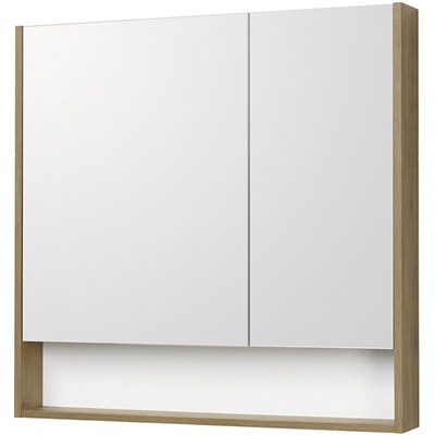 Зеркальный шкаф Aquaton Сканди 90 белый, дуб рустикальный 1A252302SDZ90 - фото 477806