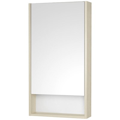 Зеркальный шкаф Aquaton Сканди 45 белый, дуб верона - фото 477836
