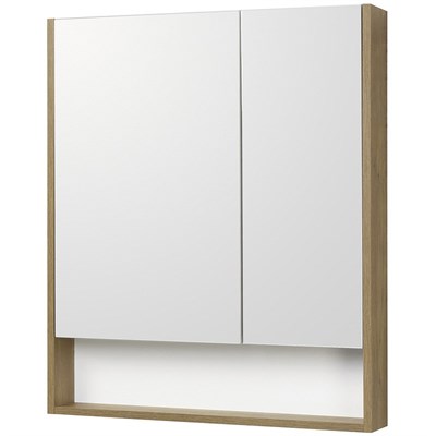 Зеркальный шкаф Aquaton Сканди 70 белый, дуб рустикальный 1A252202SDZ90 - фото 477954