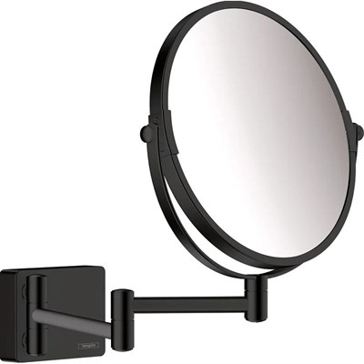 Косметическое зеркало Hansgrohe AddStoris 41791670 с увеличением Черное матовое - фото 501216