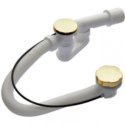 Сифон ALCAPLAST для ванны автомат комплект металл/металл ZLATO A55GOLD-80-RU-01 - фото 517071