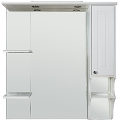Зеркало RUSH со шкафчиком DEVON 105 Белый, матовый, правый (DEM751105W) - фото 536577