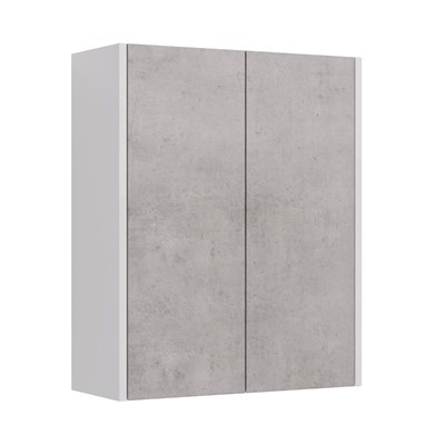 Шкаф Lemark COMBI 60 см подвесной, 2-х дверный, цвет фасада: Бетон, цвет корпуса: Белый глянец (LM03C60SH-Beton) - фото 540402