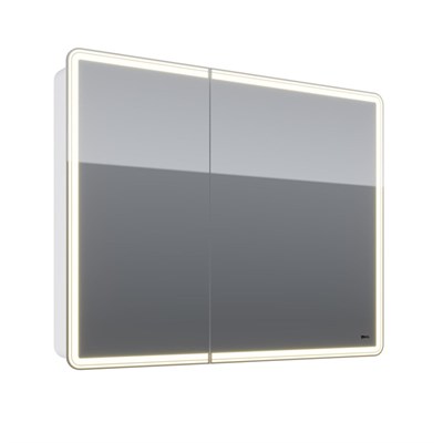 Шкаф зеркальный Lemark ELEMENT 100х80 см 2-х дверный, с подсветкой, с розеткой, цвет корпуса: Белый (LM100ZS-E) - фото 540981