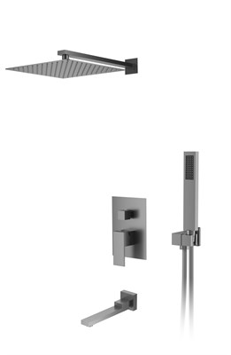 Душевая система для ванны и душа DK встраиваемая с изливом серый графит Bayern.Liszt (DA1515606A04) - фото 541539