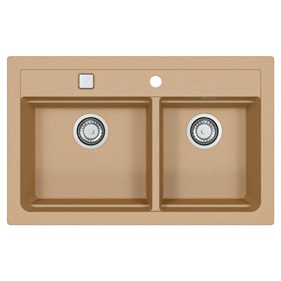 Мойка кухонная Alveus Granital Atrox 50 Beige-G55 790х500х195 с сифоном, бежевая 1132000 - фото 546954