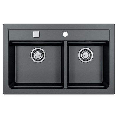 Мойка кухонная Alveus Granital Atrox 50 Carbon-G91 790х500х195 с сифоном, черная 1132002 - фото 546958