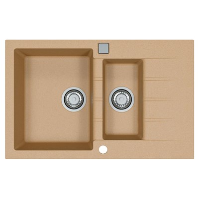 Мойка кухонная Alveus Granital Cadit 70 Beige-G55 790х500х200 с сифоном, бежевая 1131359 - фото 547049