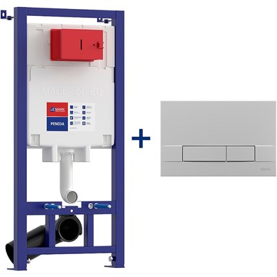 Инсталляция Lemark Peneda 9880314 для унитаза с клавишей смыва Хром матовый 9880314 - фото 560945