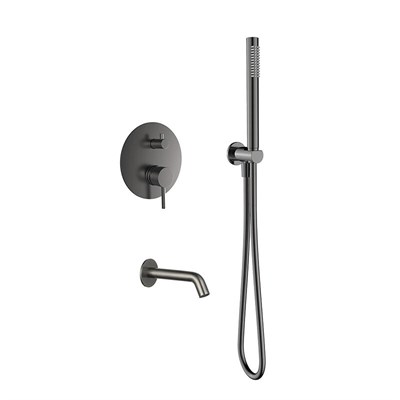 Душевая система Aquame, AQM8406GM, с изливом, gun metall AQM8406GM - фото 885081