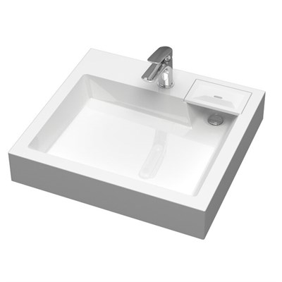 Раковина на стиральную машину Reflexion Delta RX6055DE, 60 см, искусственный мрамор, белая RX6055DE