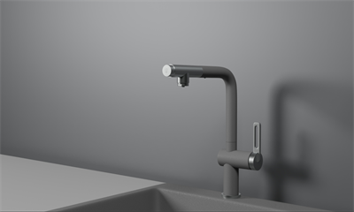 Смеситель для кухни GRANULA с выдвижным изливом и подключением к фильтру (8169, АЛЮМИНИУМ) 8169, АЛЮМИНИУМ