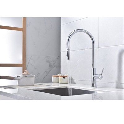 Смеситель для кухонной мойки Paulmark Senso Se215180-CR, для кухонной мойки, сенсорный, с вытяжным изливом, хром Se215180-CR