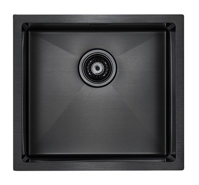 Мойка кухонная Paulmark Weser PM804844-GM, 48 см, вороненая сталь PM804844-GM