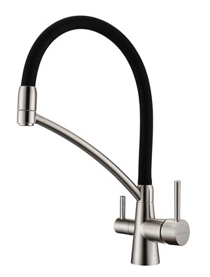 Смеситель Paulmark Siegen Si213111-NI для кухонной мойки, с подключением к фильтру, никель Si213111-NI