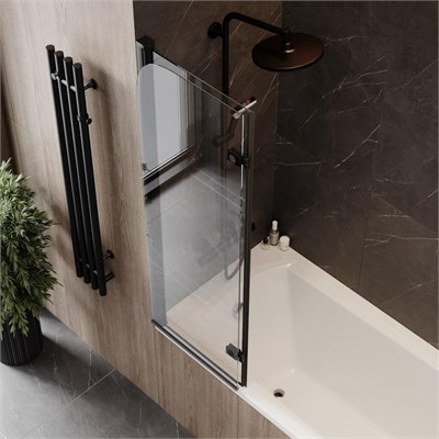 Шторка на ванну 100х140 см Maretti Valentina VA41R100140097-560, профиль черный va41r100140097-560