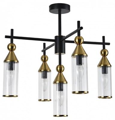 Люстра на штанге Indigo Torazzo 13037/5R Black INDG_V000527