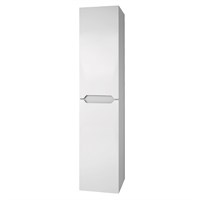 Пенал Dreja  QL35, 35 см, подвесной/напольный, универсальный, 2 дверцы, 4 стеклянные полки, белый глянец (99.0009)