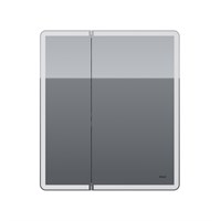 Зеркальный шкаф Dreja  POINT, 70 см, 2 дверцы, 2 стеклянные полки, инфракрасный выключатель, LED-подстветка, розетка, белый (99.9033)