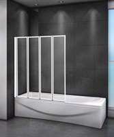 Шторка на ванну Cezares Relax V-4 80х140 профиль Белый стекло прозрачное