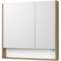 Зеркальный шкаф Aquaton Сканди 90 белый, дуб рустикальный 1A252302SDZ90
