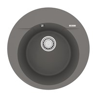 Кухонная мойка Lemark SULA 500 врезная круглая из кварцгранита цвет: Серый шёлк (9910005)