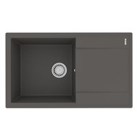 Кухонная мойка Lemark IMANDRA 840 врезная прямоугольная с крылом из кварцгранита цвет: Серый шёлк (9910035)