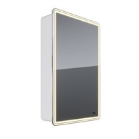 Шкаф зеркальный Lemark ELEMENT 50х80 см 1 дверный, петли справа, с подсветкой, с розеткой, цвет корпуса: Белый (LM50ZS-E)