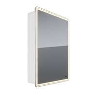 Шкаф зеркальный Lemark ELEMENT 60х80 см 1 дверный, петли справа, с подсветкой, с розеткой, цвет корпуса: Белый (LM60ZS-E)