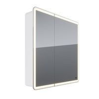 Шкаф зеркальный Lemark ELEMENT 80х80 см 2-х дверный, с подсветкой, с розеткой, цвет корпуса: Белый (LM80ZS-E)