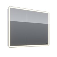 Шкаф зеркальный Lemark ELEMENT 100х80 см 2-х дверный, с подсветкой, с розеткой, цвет корпуса: Белый (LM100ZS-E)