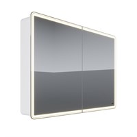 Шкаф зеркальный Lemark ELEMENT 120х80 см 2-х дверный, с подсветкой, с розеткой, цвет корпуса: Белый (LM120ZS-E)