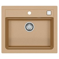 Мойка кухонная Alveus Granital Atrox 30 Beige-G55 590х500х195 с сифоном, бежевая 1131994